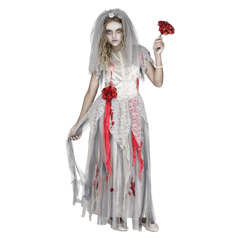 Fun World Zombie Bride Costume, Large 12-14, Multicolor - Image 1